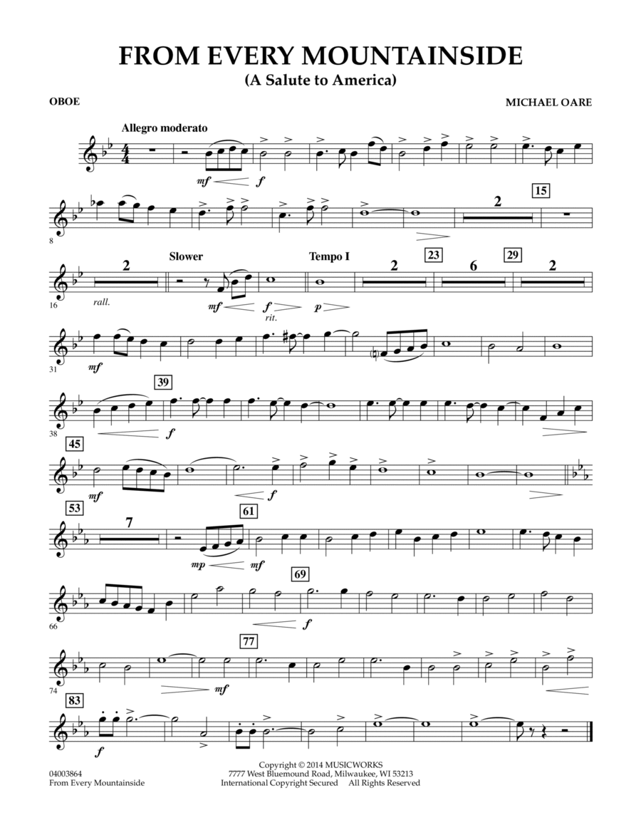 From Every Mountainside (A Salute to America) - Oboe Concert Band scores gallery preview page 1