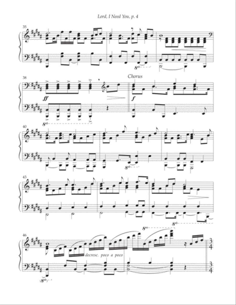 Lord, I Need You Lord, I Need You Piano Solo scores gallery preview page 4