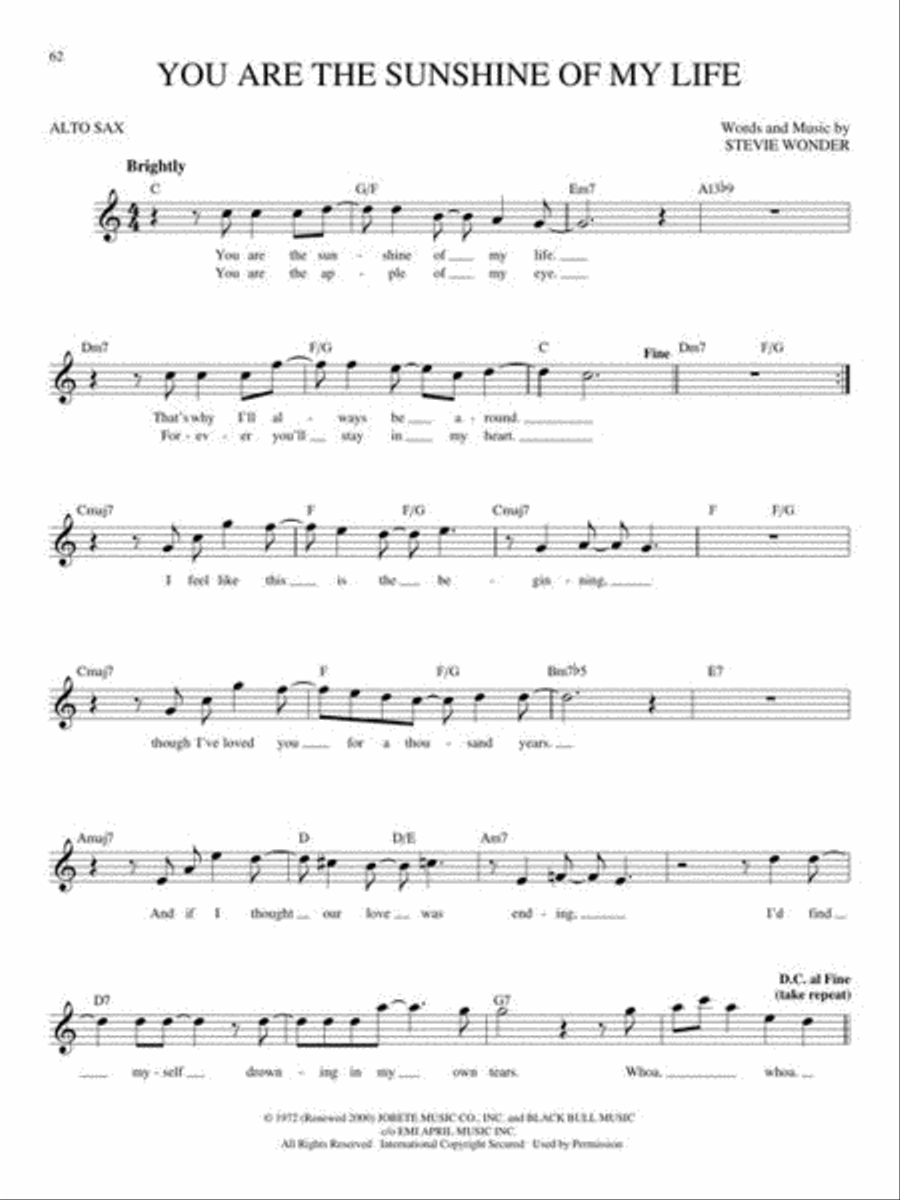 Easy Pop Melodies Alto Saxophone scores gallery preview page 6