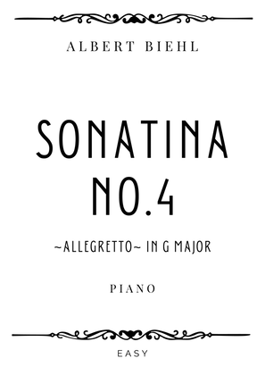 Book cover for Biehl - Sonatina No. 4 Op. 57 in G Major (Allegretto) - Easy