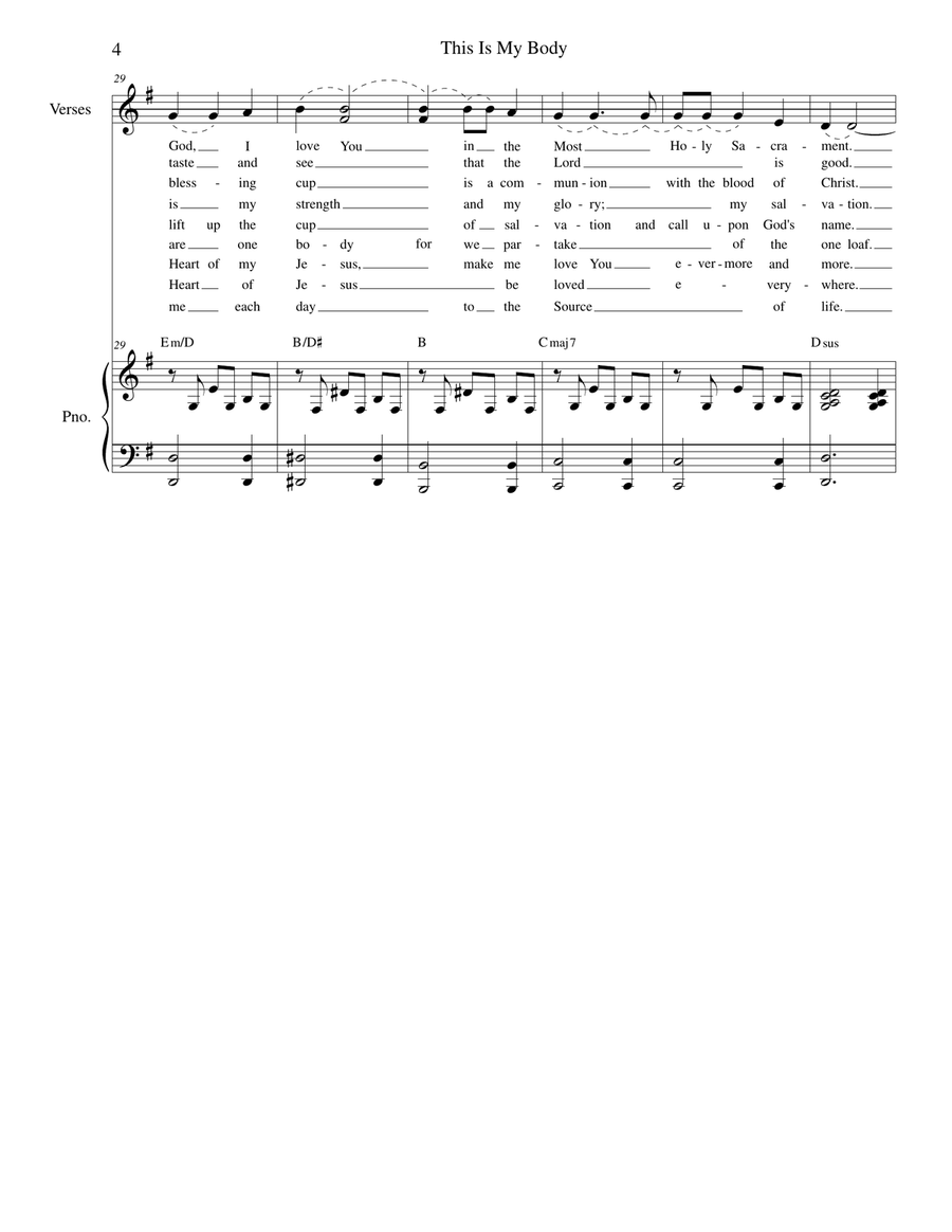This Is My Body (Three-part choir) Unison Choir scores gallery preview page 4