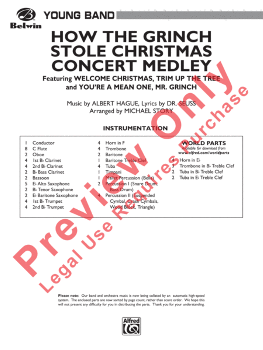 How the Grinch Stole Christmas Concert Band scores gallery preview page 2