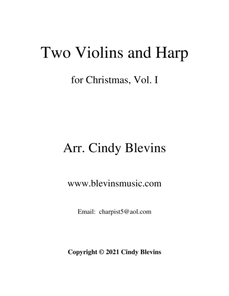 Two Violins and Harp for Christmas, Vol. I (12 arrangements) image number null