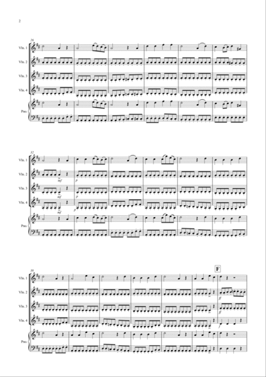 Schubert Rocks! for Violin Quartet Violin scores gallery preview page 2