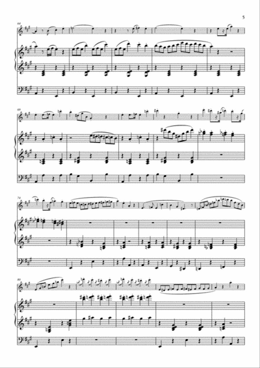 Scherzo brillante for piccolo (flute) and organ Woodwind Duet scores gallery preview page 5