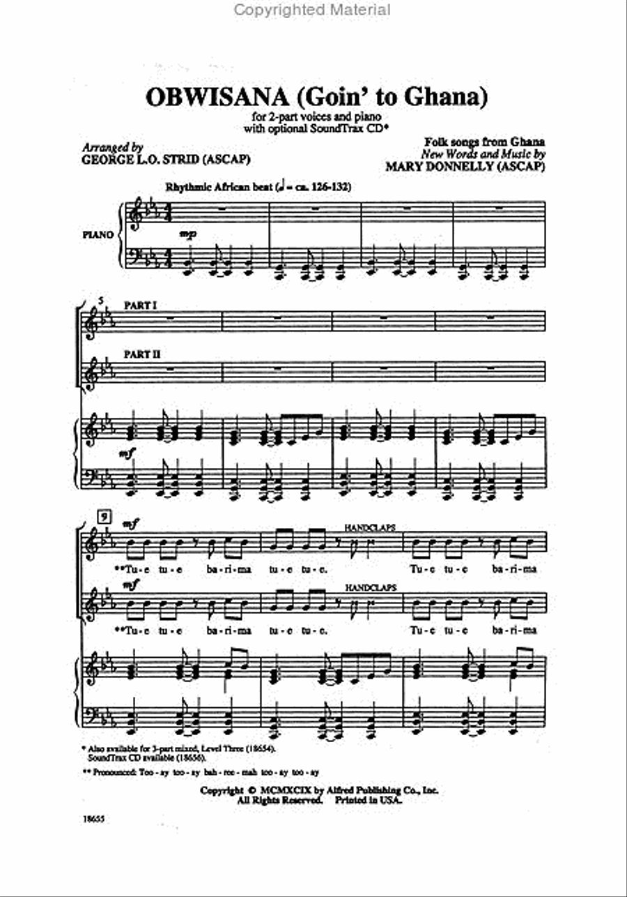 Obwisana (Goin' to Ghana) 2-Part scores gallery preview page 2