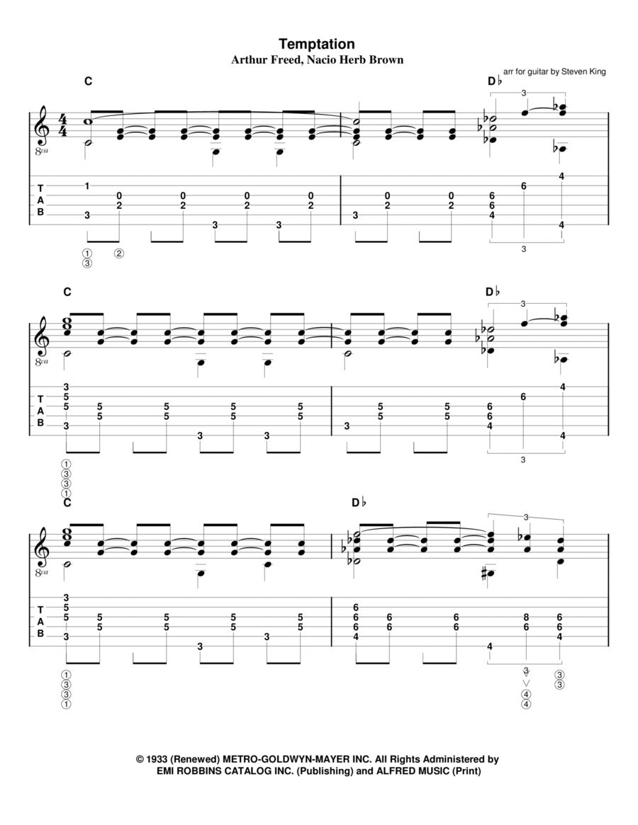 Temptation Temptation Guitar Solo scores gallery preview page 1
