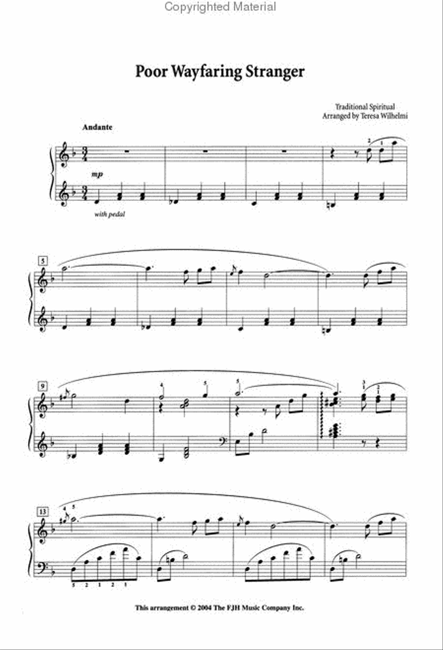 Poor Wayfaring Stranger (NFMC) Piano Solo scores gallery preview page 2