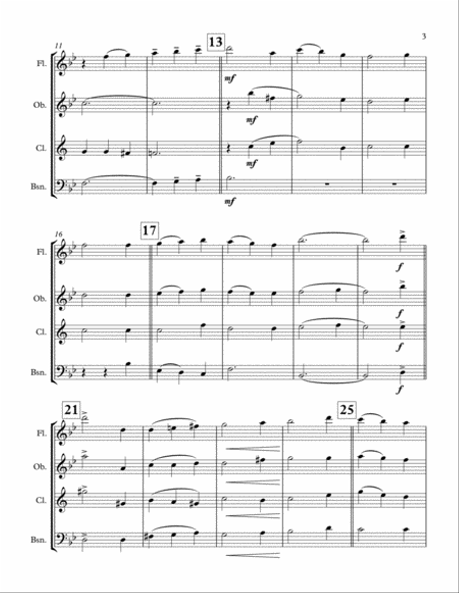 It Came Upon the Midnight Clear for Woodwind Quartet Woodwind Quartet scores gallery preview page 3