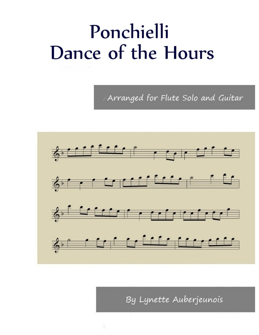 Dance of the Hours - Flute Solo with Guitar Chords Chamber Music scores gallery preview page 1