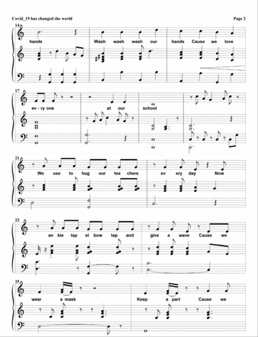 Covid-19 Has Changed the World Piano Method scores gallery preview page 2