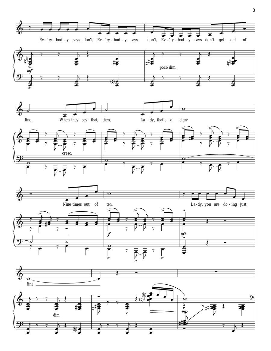 Everybody Says Don't Piano, Vocal scores gallery preview page 3