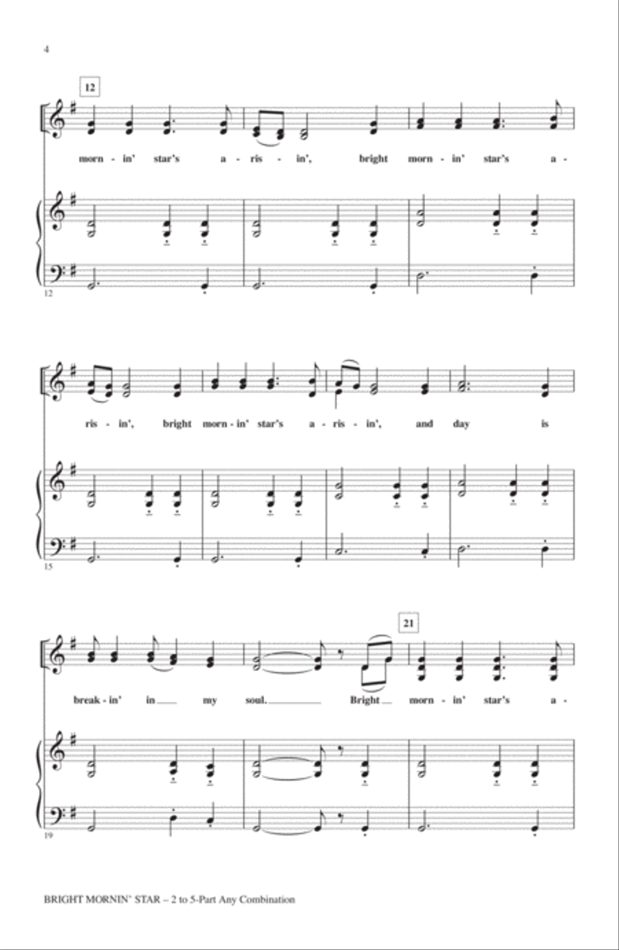 Bright Mornin' Star 2-Part scores gallery preview page 2