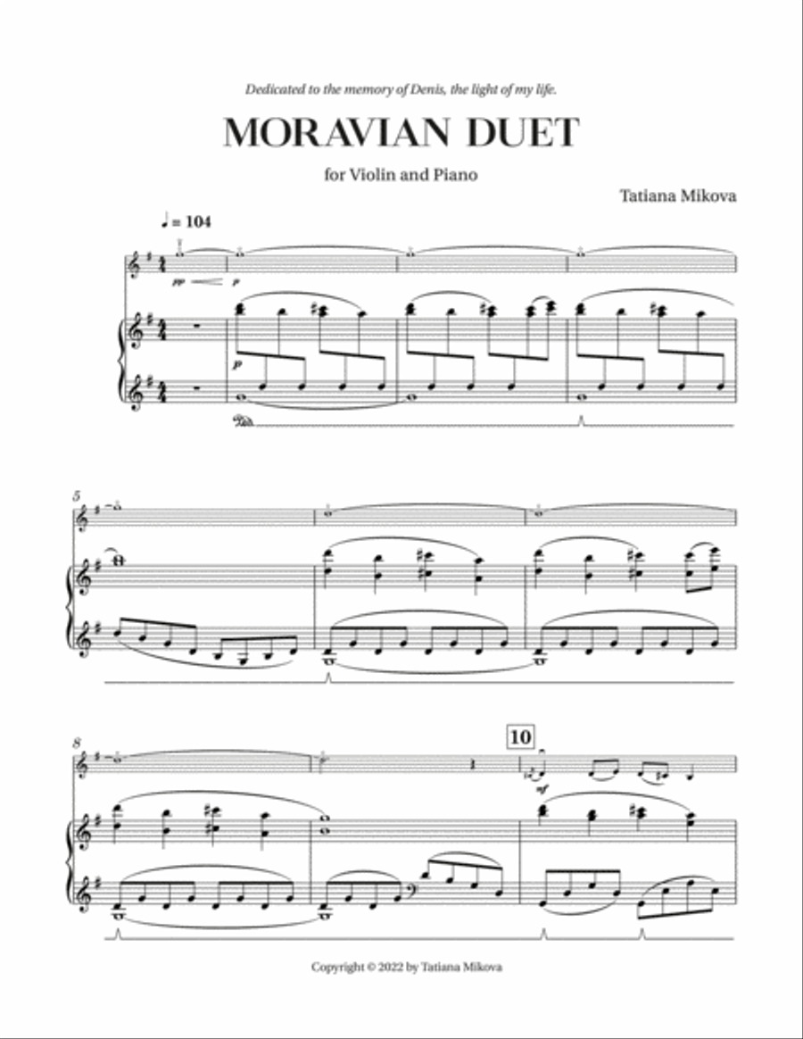 Moravian Duet for Violin and Piano Chamber Music scores gallery preview page 3
