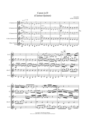 Pachelbel: Canon In D - clarinet quintet