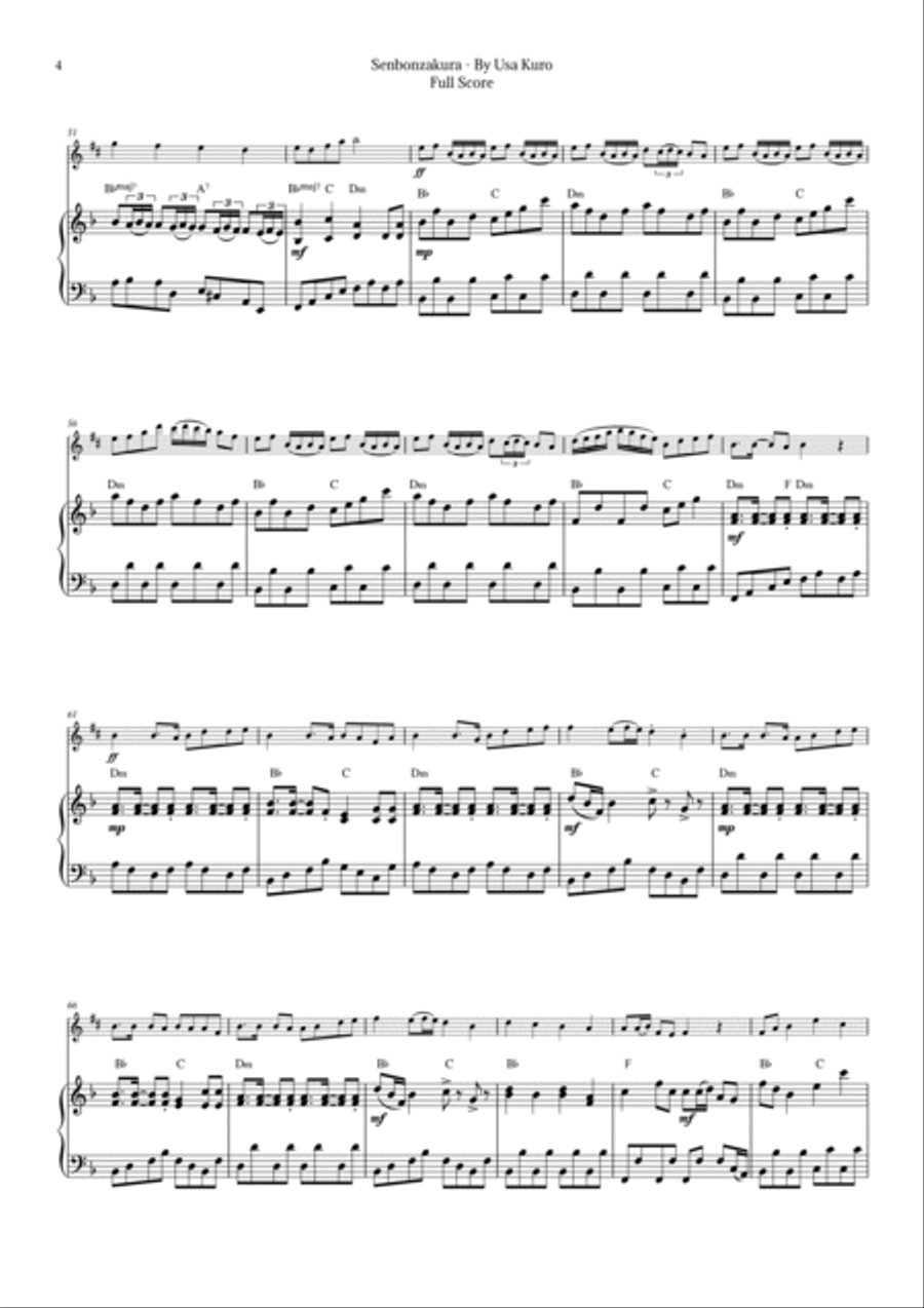 Senbonzakura Chamber Music scores gallery preview page 4