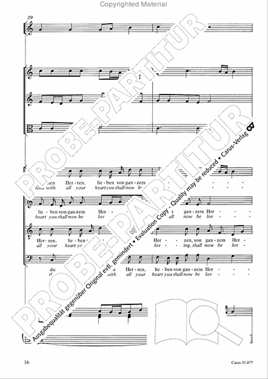 The Lord your God you shall now be loving (Du sollt Gott, deinen Herren, lieben) 4-Part scores gallery preview page 17