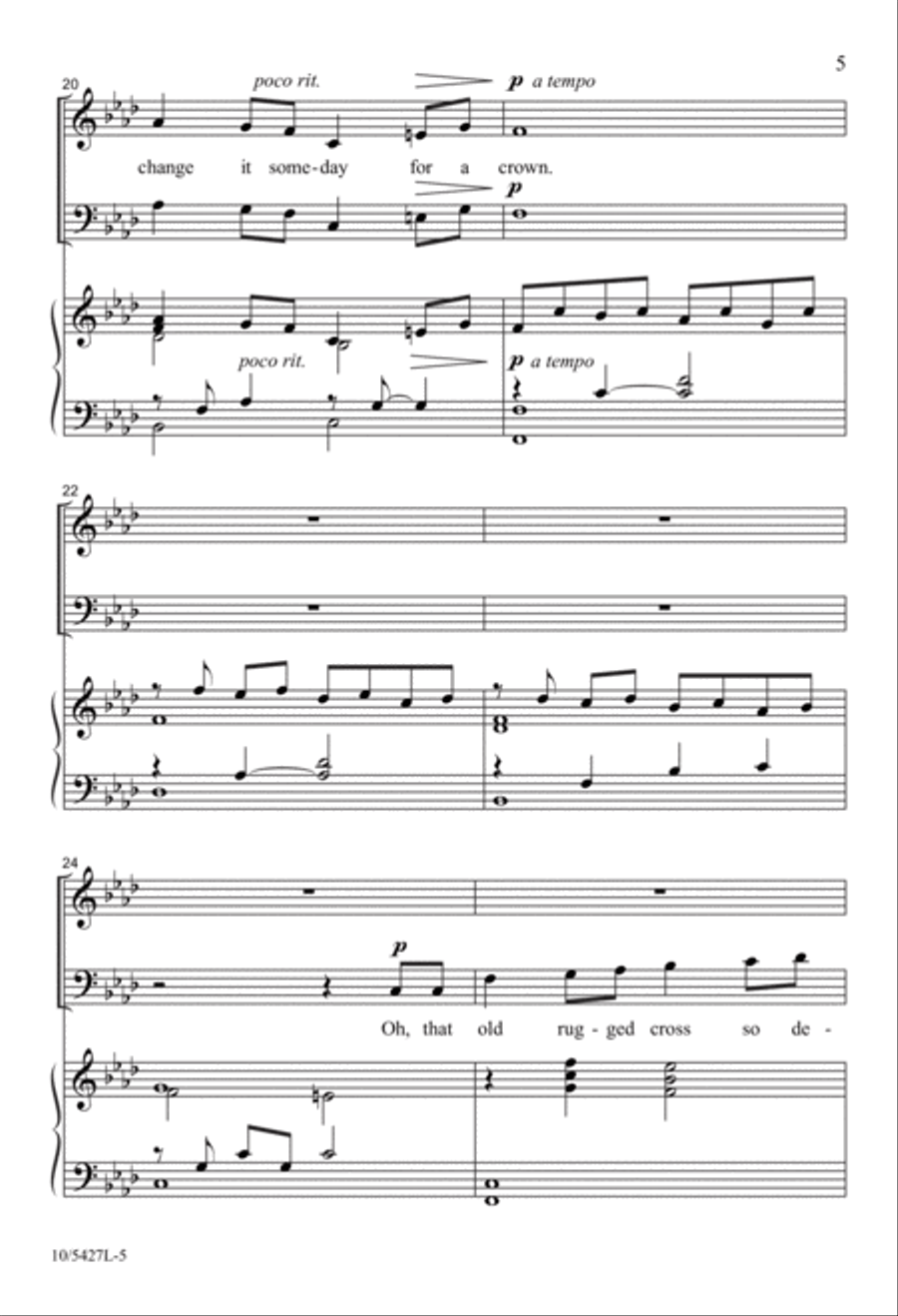 On a Hill Far Away 4-Part scores gallery preview page 5