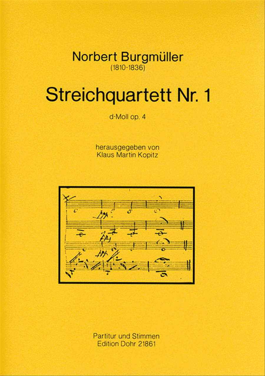 Streichquartett Nr. 1 d-Moll op. 4 (1825) String Quartet scores gallery preview page 1