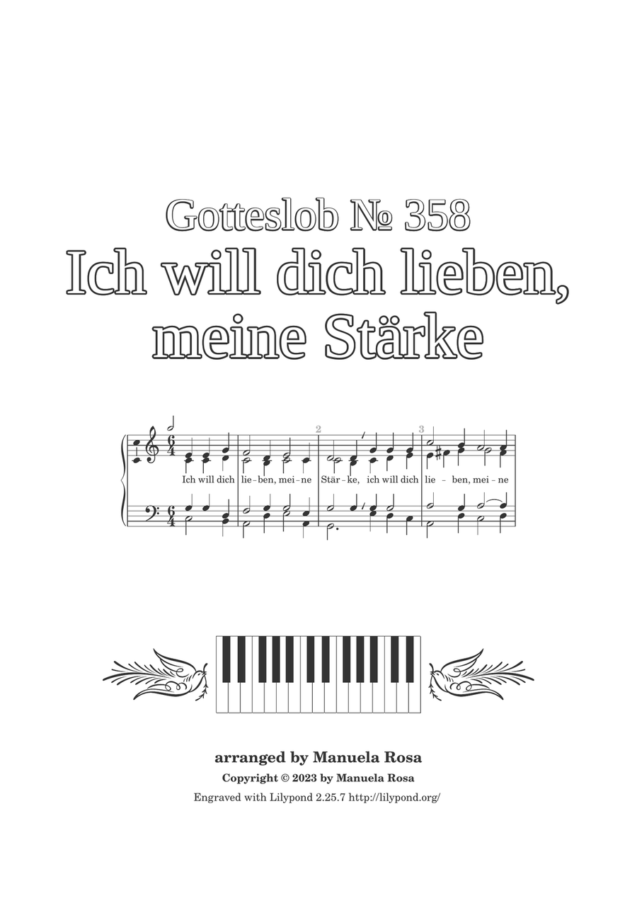 Ich will dich lieben, meine Stärke (Gotteslob 358) Piano Method scores gallery preview page 2