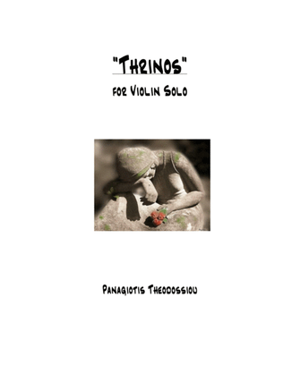 Book cover for Thrinos for violin solo