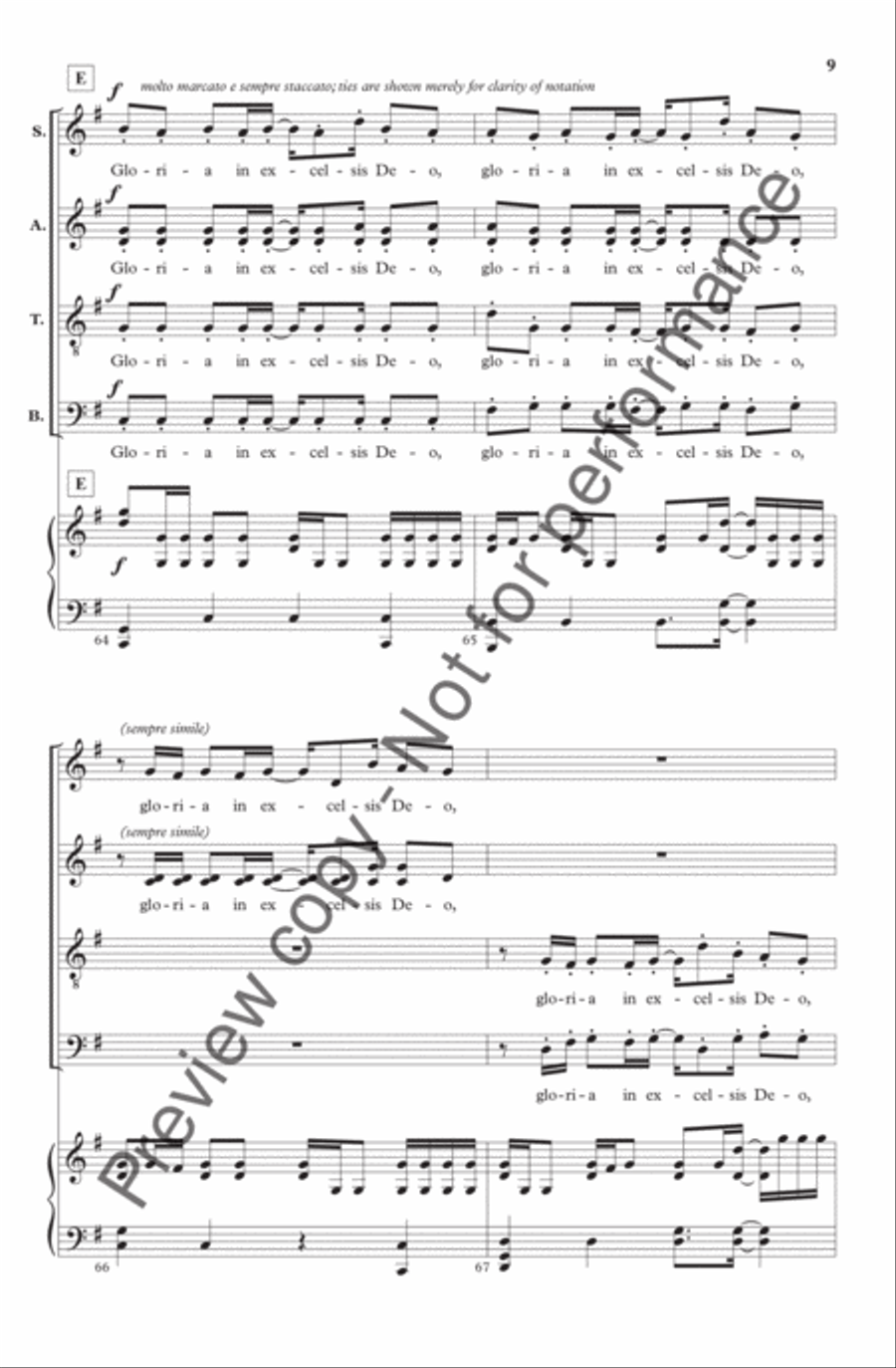 Gloria in Excelsis (from LUX) 4-Part scores gallery preview page 9