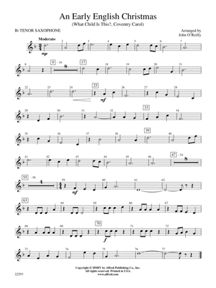 Early English Christmas: B-flat Tenor Saxophone