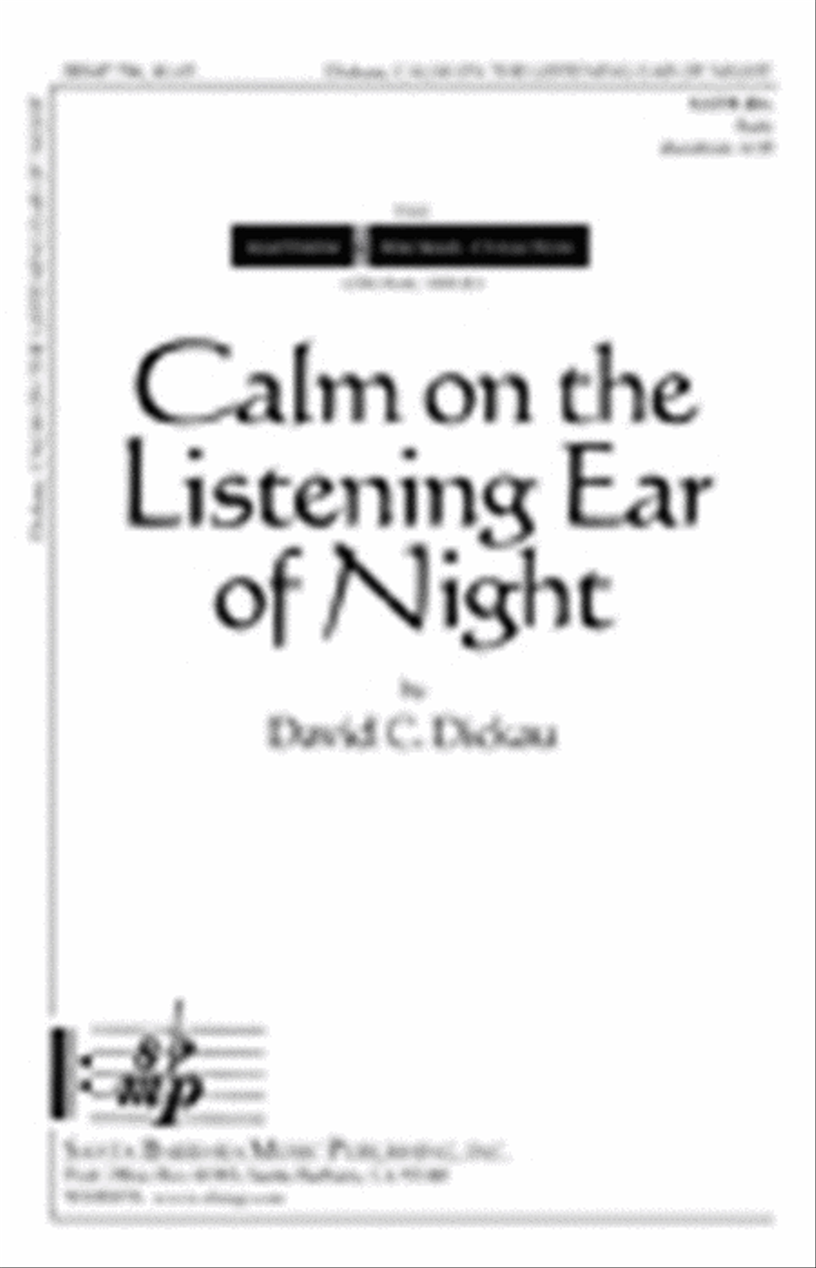 Calm on the Listening Ear of Night - SATB divisi Octavo Divisi scores gallery preview page 1