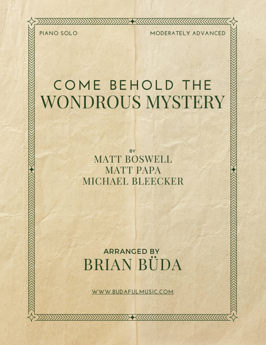 Come Behold The Wondrous Mystery Piano Solo scores gallery preview page 1