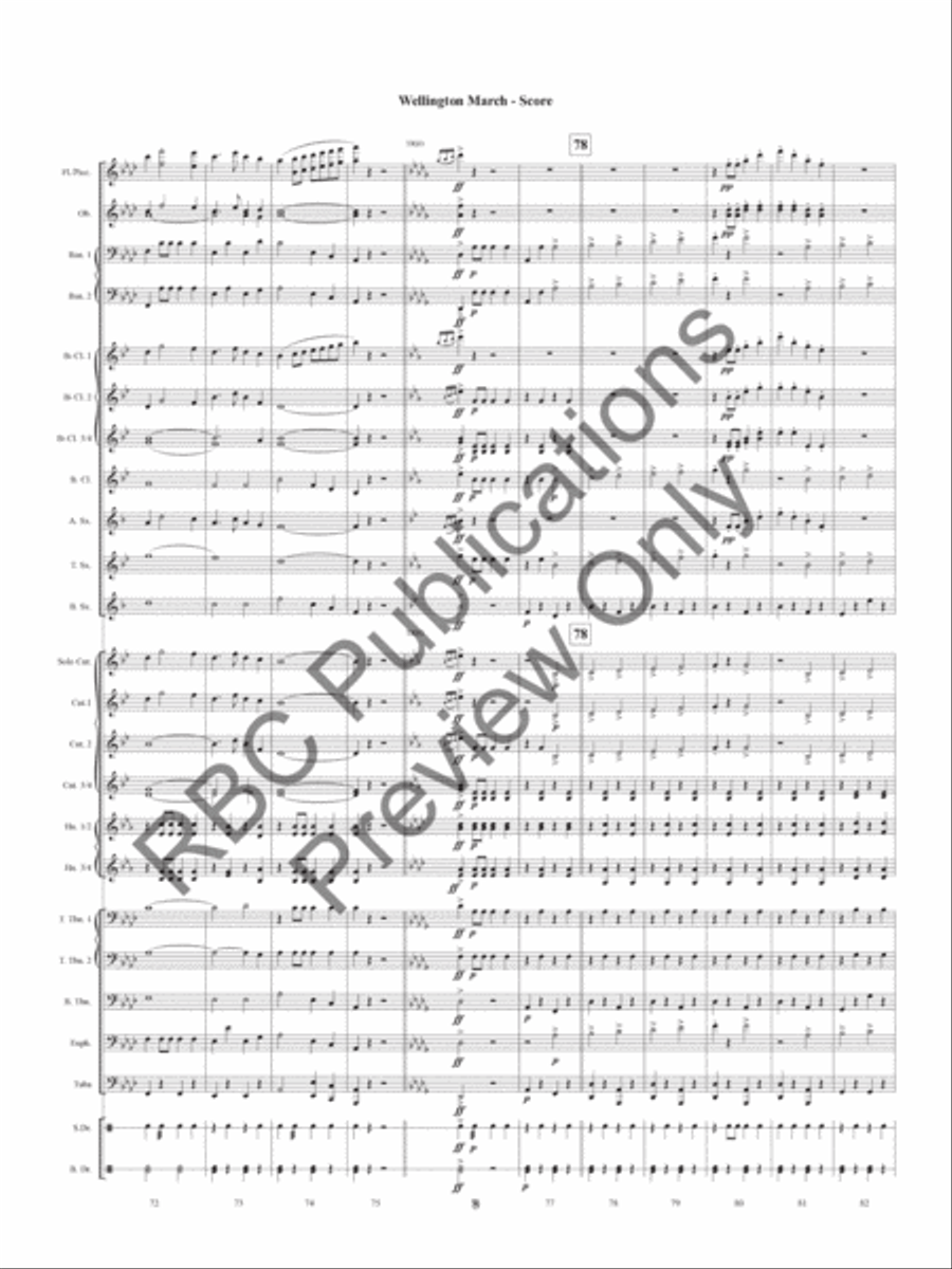 Wellington March Wellington March Concert Band scores gallery preview page 10