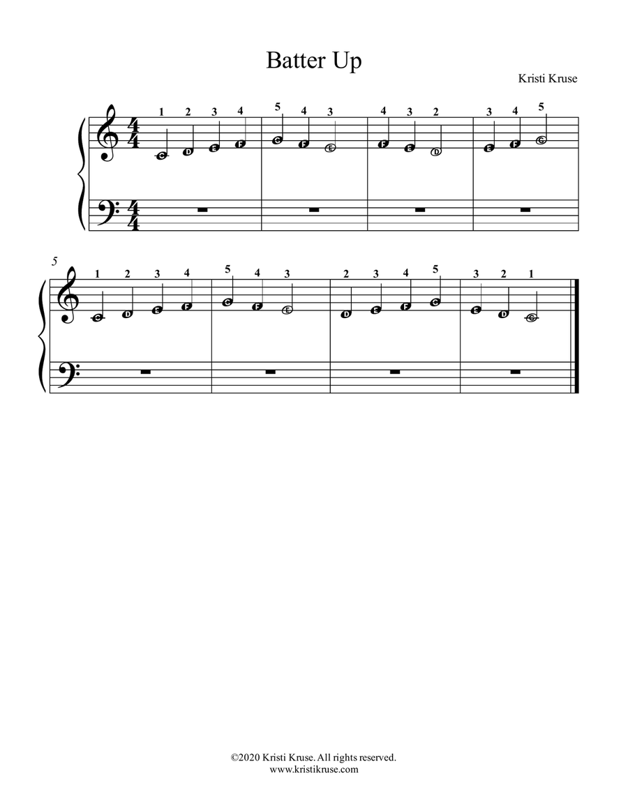 The Baseball Collection - Easy Piano Solo - 30 pieces in C position Easy Piano scores gallery preview page 5