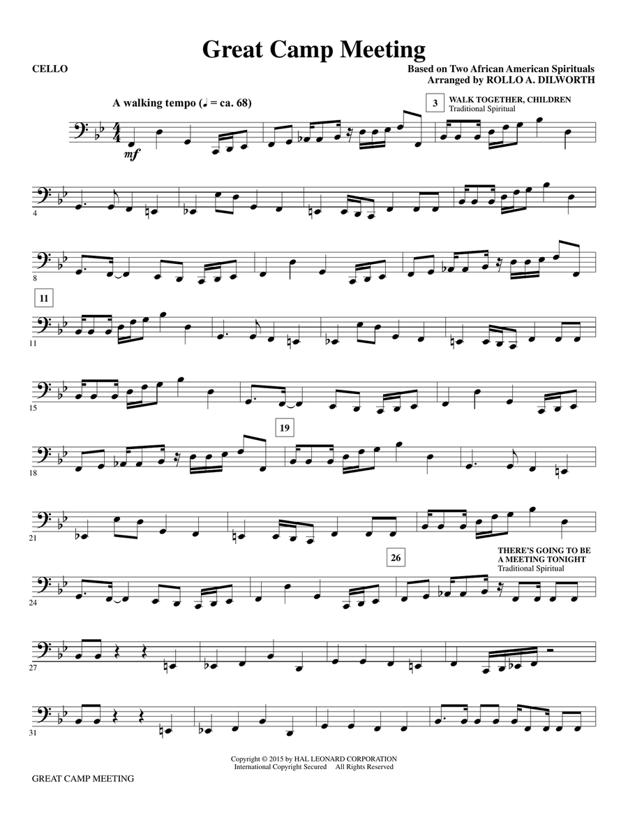 Great Camp Meeting (arr. Rollo Dilworth) - Cello