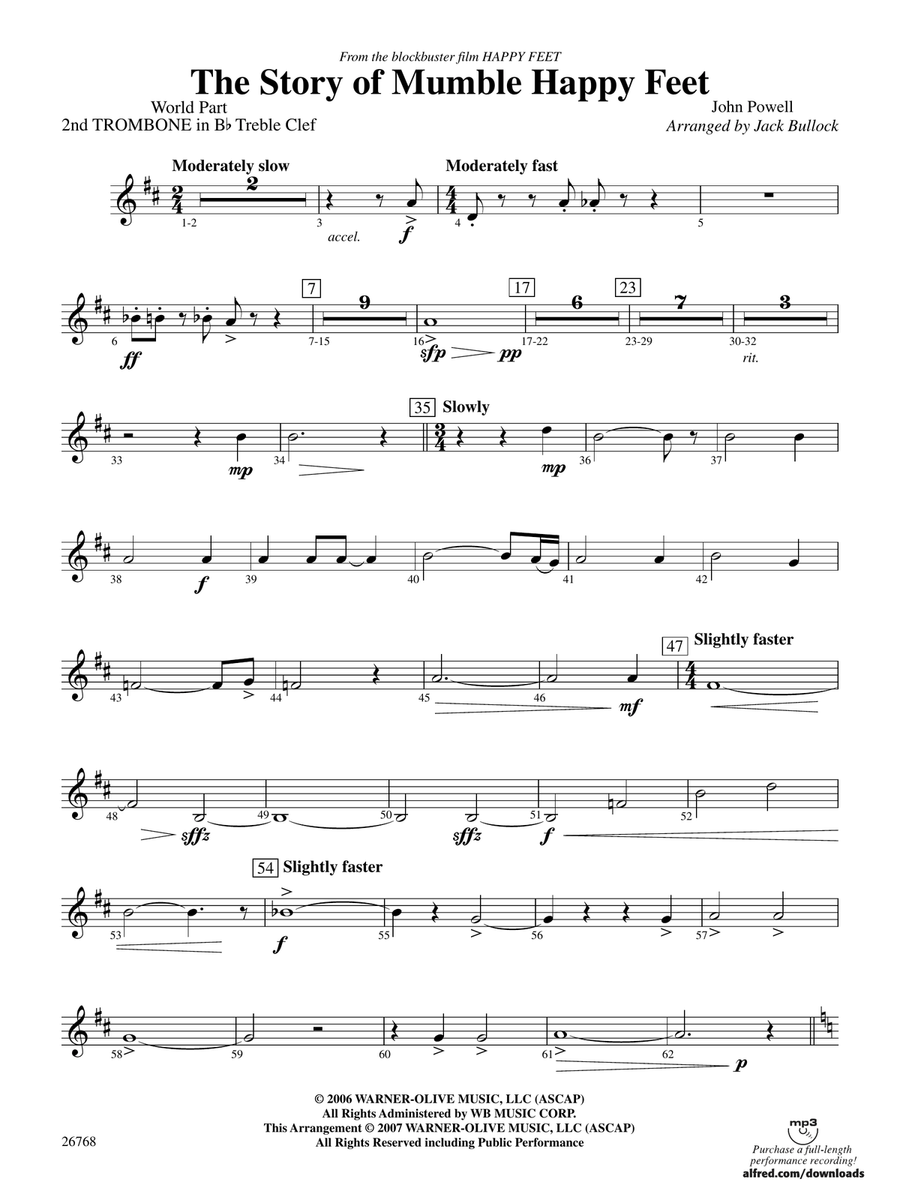 The Story of Mumble Happy Feet: (World Part) 2nd B-flat Trombone T.C.