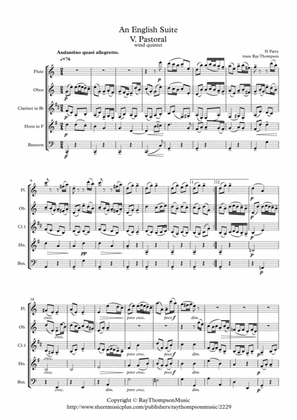Parry: An English Suite V. Pastoral - wind quintet