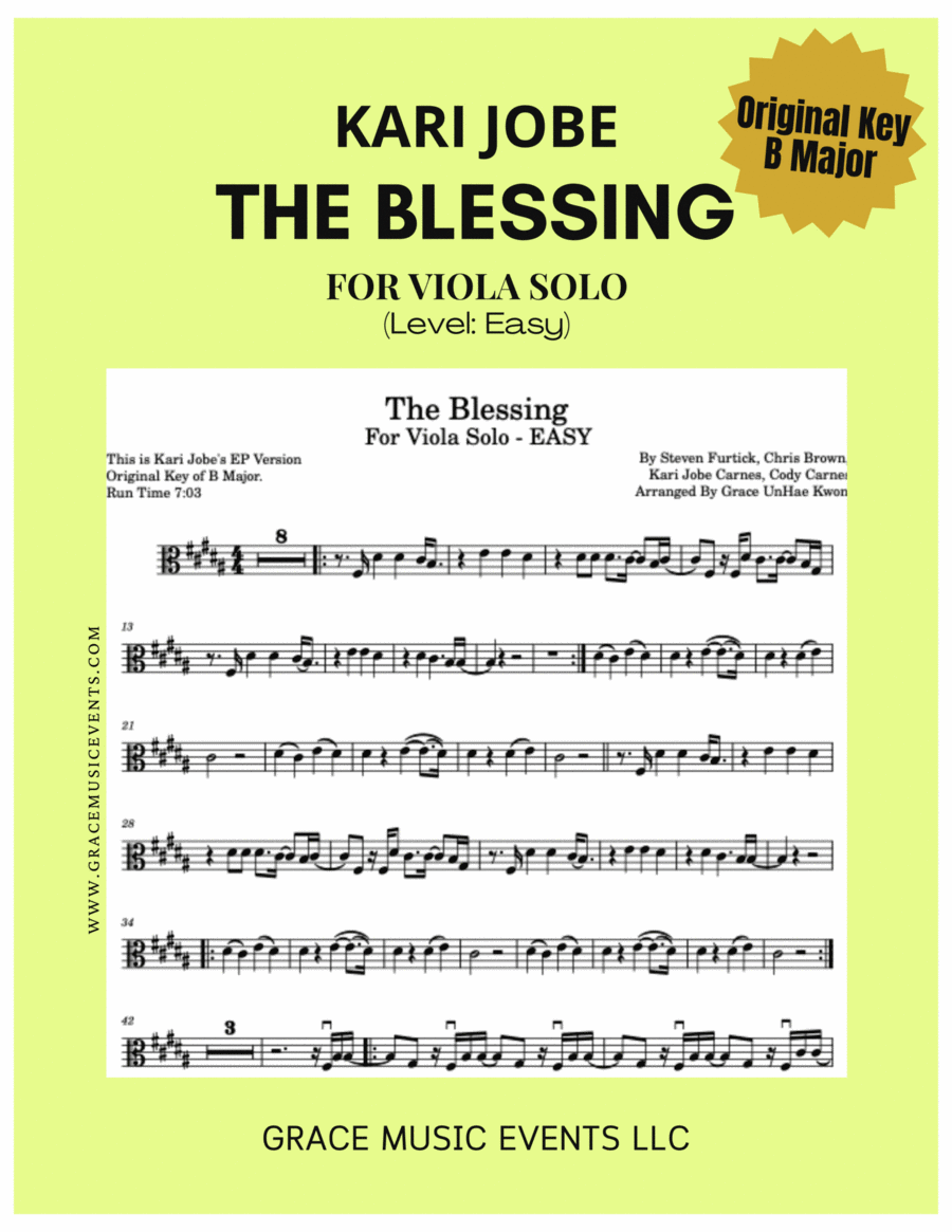 The Blessing Viola Solo scores gallery preview page 1