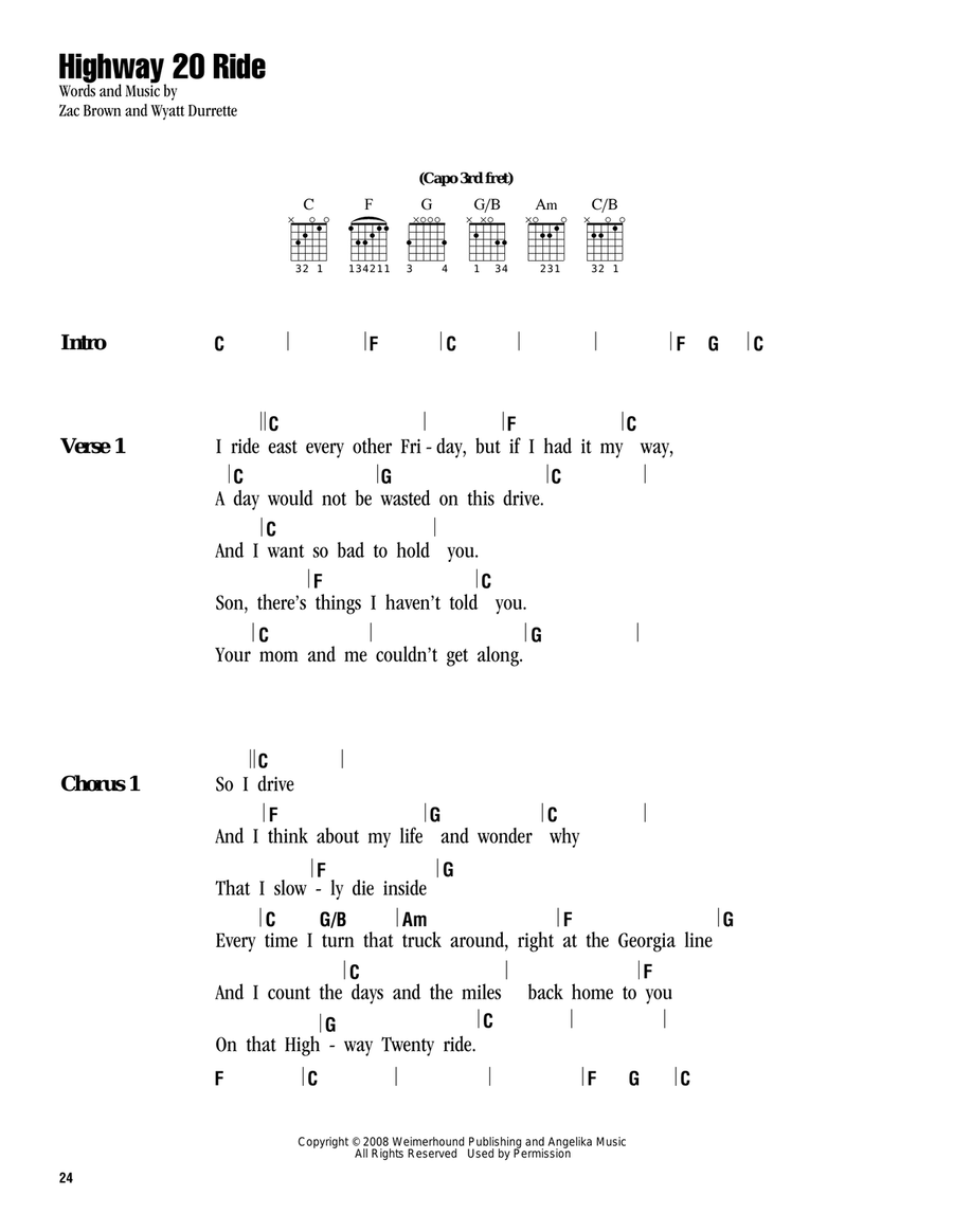 Highway 20 Ride Acoustic Guitar scores gallery preview page 1