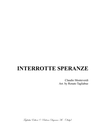 Book cover for INTERROTTE SPERANZE - C. Monteverdi - SV 132 - For TT (Choir) and Organ