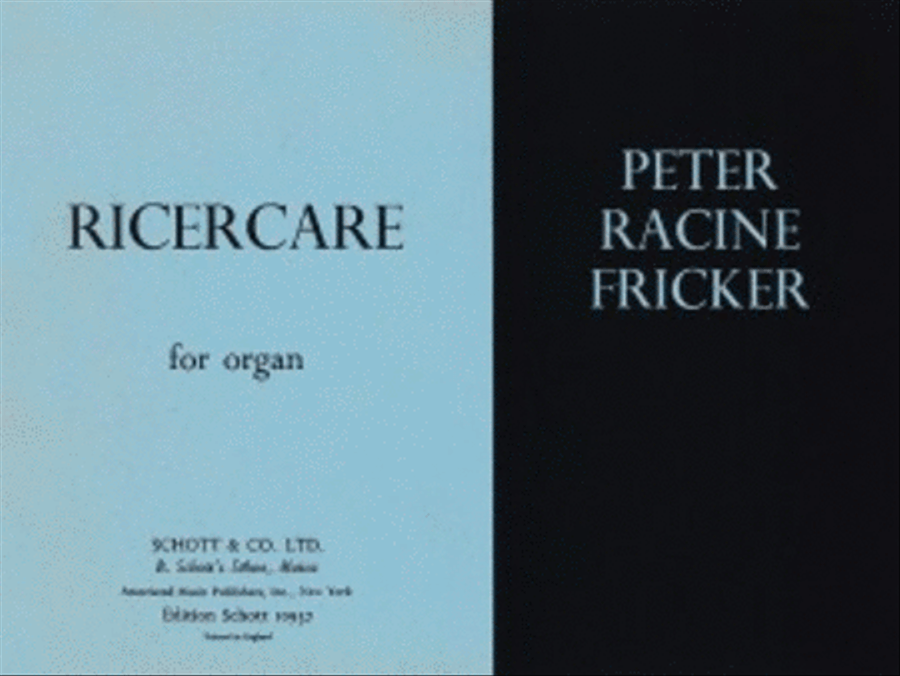 Ricercare Op. 40 Ricercare Op. 40 Organ scores gallery preview page 1