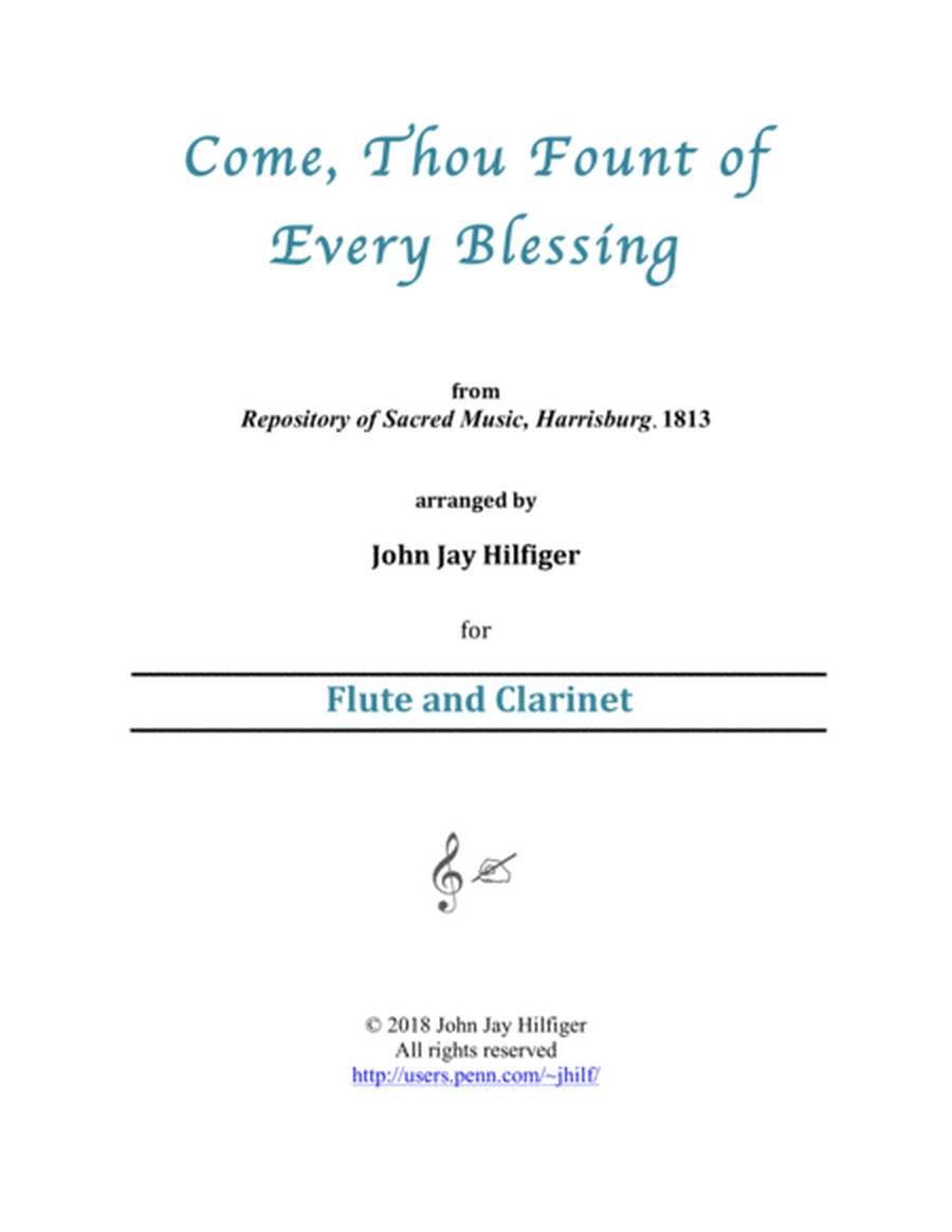 Come, Thou Fount of Every Blessing for Flute and Clarinet image number null