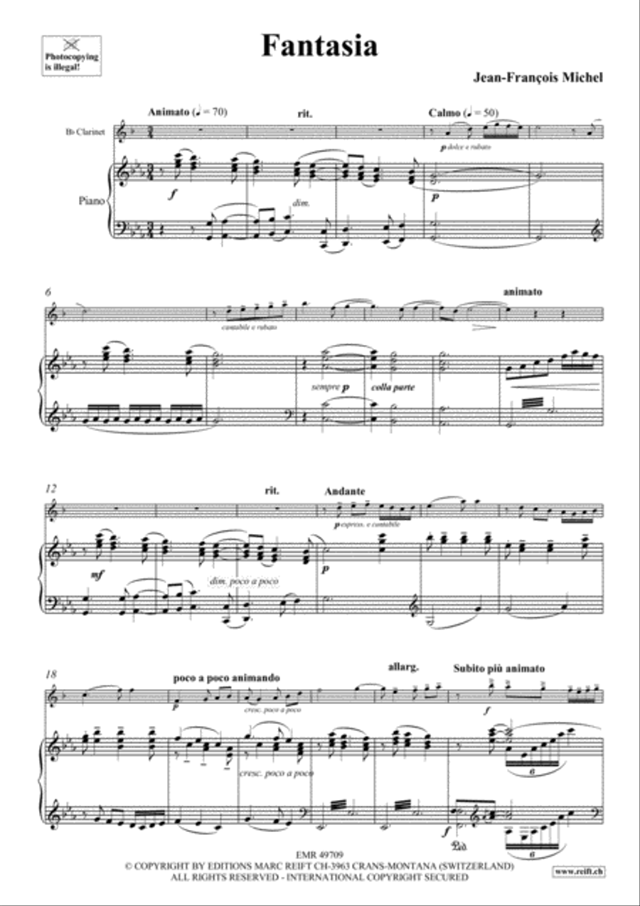 Fantasia Clarinet Solo scores gallery preview page 3