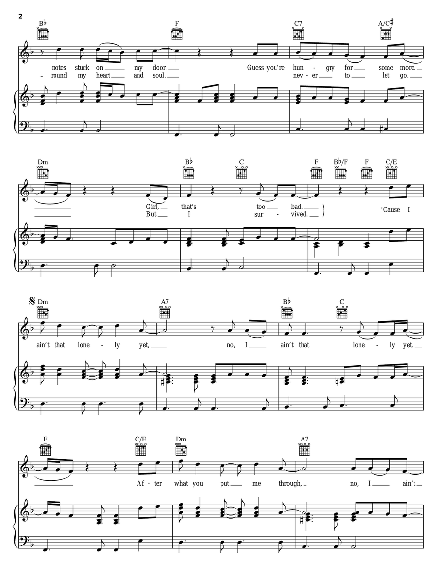 Ain't That Lonely Yet Piano, Vocal, Guitar scores gallery preview page 2