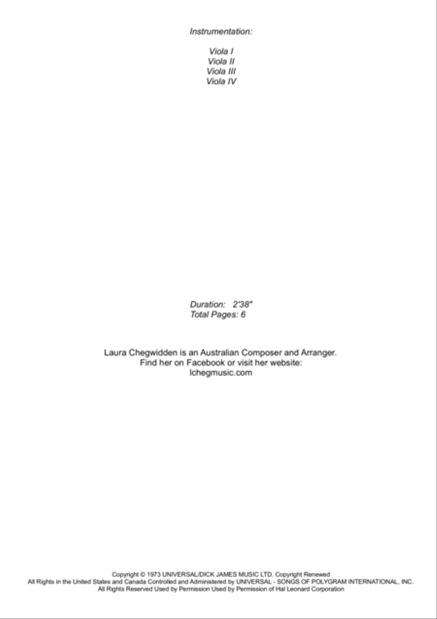 Goodbye Yellow Brick Road String Quartet scores gallery preview page 2