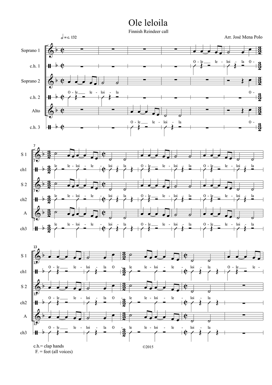 Ole leloila Ole leloila SSA scores gallery preview page 2