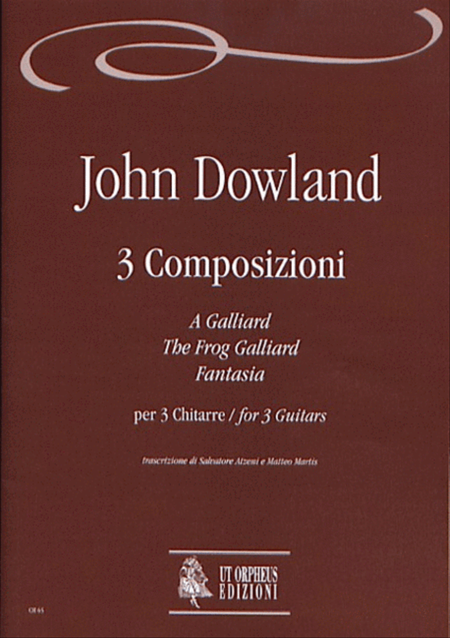 3 Compositions (A Galliard, The Frog Galliard, Fantasia) for 3 Guitars Guitar Ensemble scores gallery preview page 1