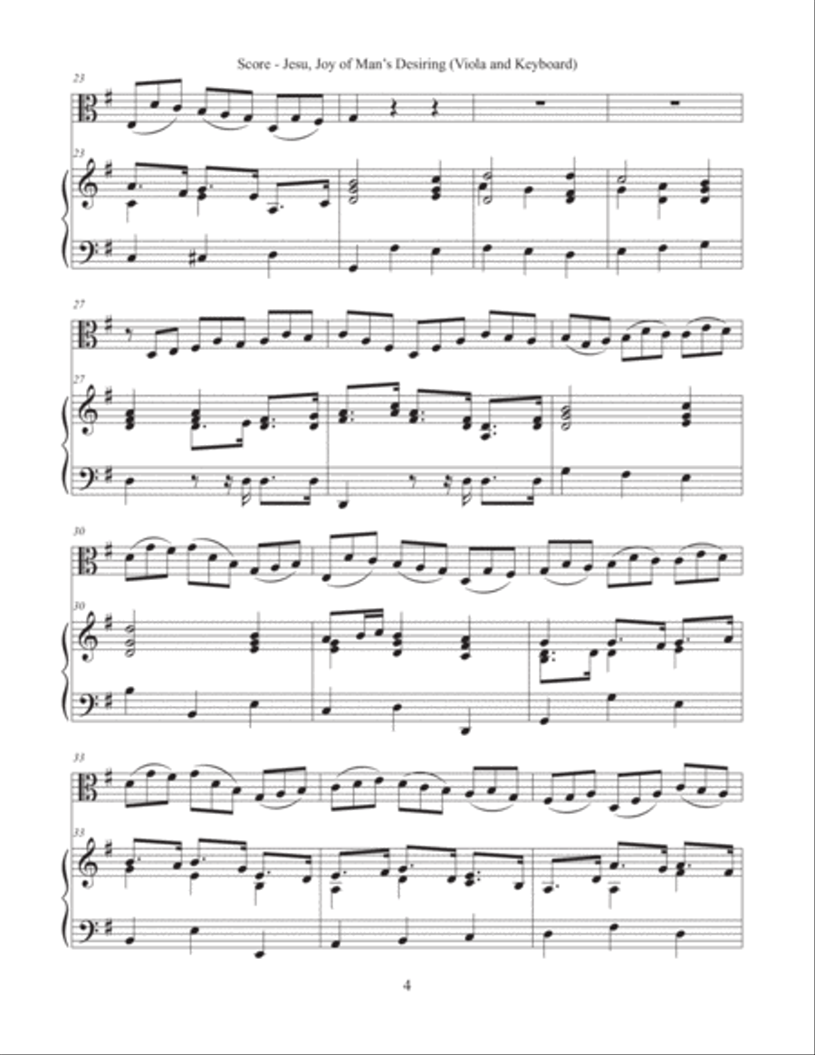 Jesu, Joy of Man's Desiring (Viola and Keyboard) Piano scores gallery preview page 4