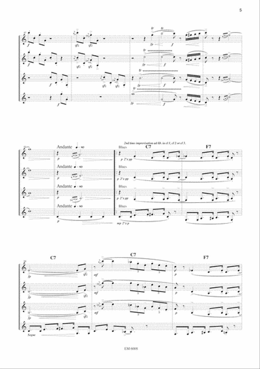 Clownery for Clarinets for Clarinet Quartet Clarinet Quartet scores gallery preview page 6