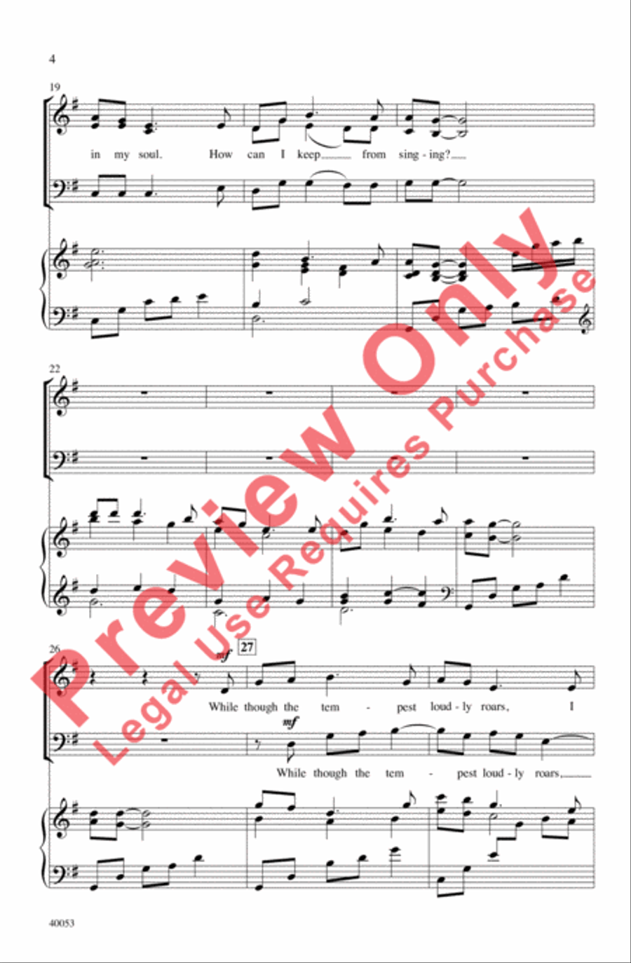 How Can I Keep from Singing? 3-Part scores gallery preview page 4