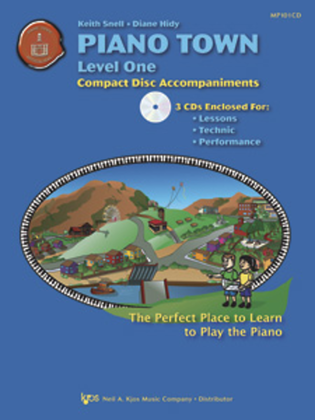 Book cover for Piano Town, Lessons, Technic, Performance CDs (3) - Level 1