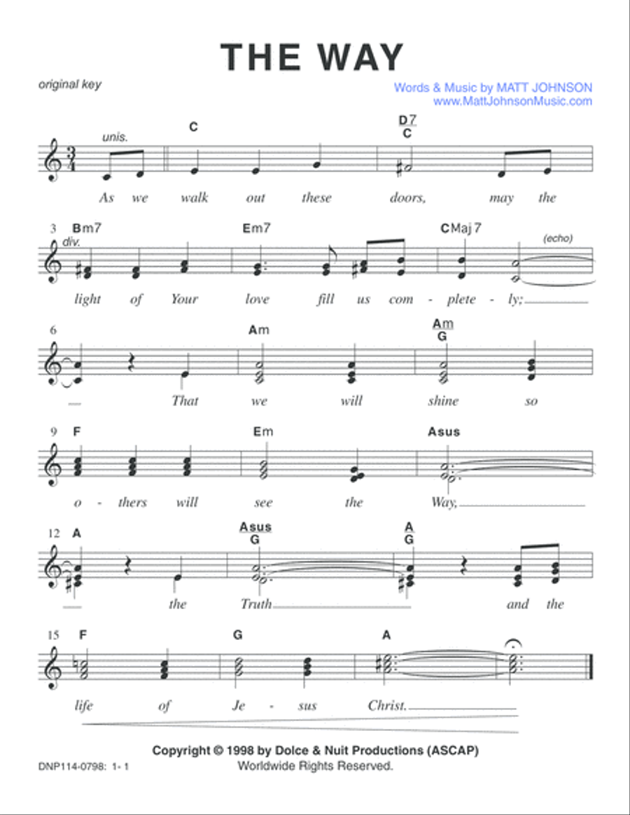 The Way-a sung Benediction Piano, Vocal, Guitar scores gallery preview page 4