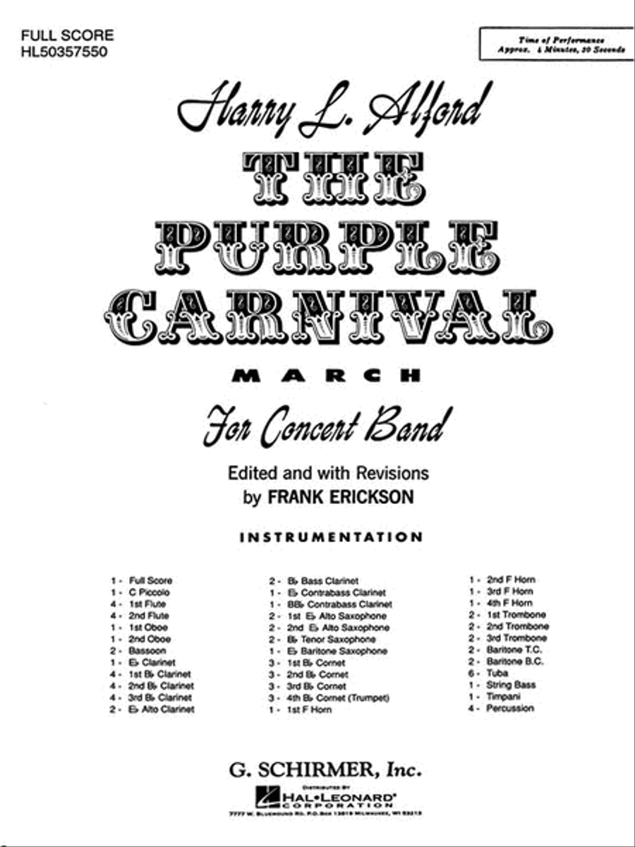 Purple Carnival Bd Full Sc March Orchestra scores gallery preview page 1